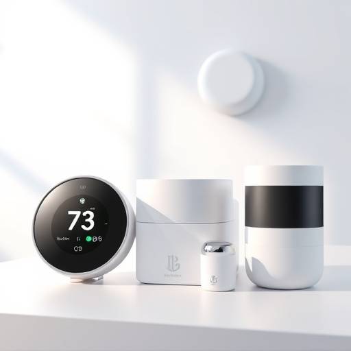 Animated product demo for 'SmartHome Devices', showcasing the features and benefits of their smart thermostat and security system using sleek 3D animations.