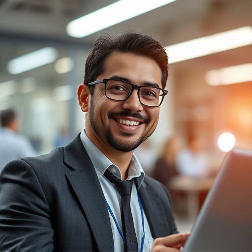 Still from a corporate promotional video for a tech company